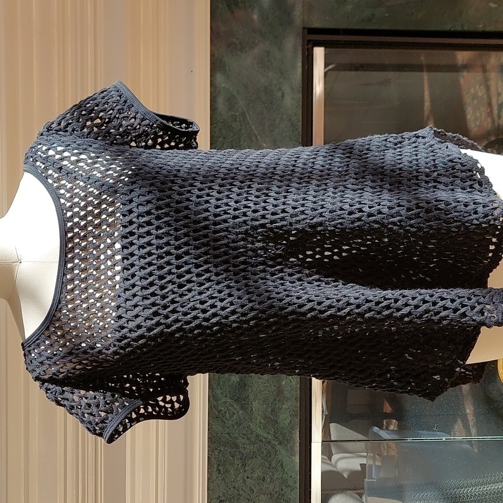 Rachel Cole Black Crochet Shirt